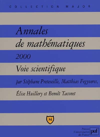 Annales de mathématiques, 2000 : voie scientifique