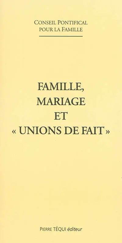Famille, mariage et union de fait
