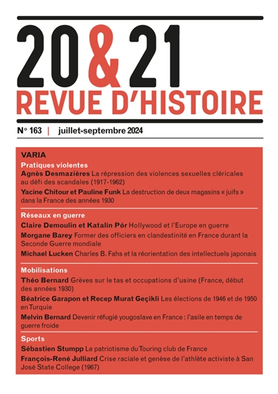 20 & 21 : revue d'histoire, n° 163