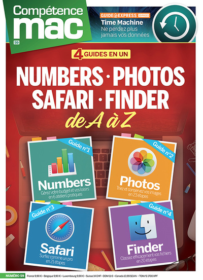 Compétence Mac, n° 59. Numbers, Photos, Safari, Finder de A à Z : 4 guides en un