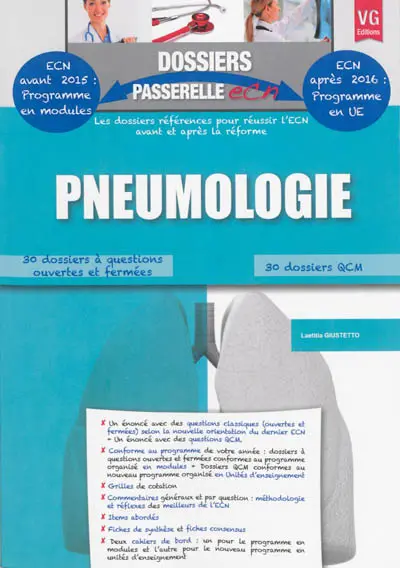 Pneumologie : 30 dossiers à questions ouvertes et fermées, 30 dossiers QCM