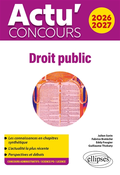 Droit public 2026-2027 : concours administratifs, Sciences Po, licence