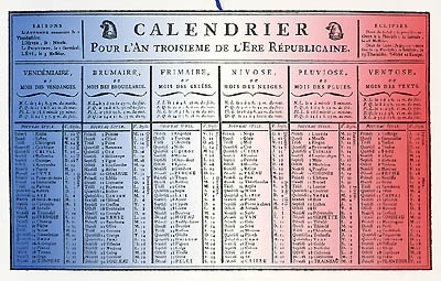 Le calendrier révolutionnaire