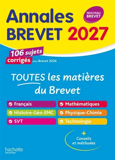 Tout-en-un, toutes les matières du brevet : annales brevet 2027, sujets et corrigés Tout-en-un, toutes les matières du brevet : annales brevet 2027, sujets et corrigés