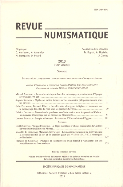 Revue numismatique, n° 170. Varia