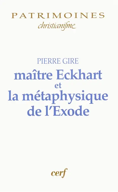 Maître Eckhart et la métaphysique de l'Exode