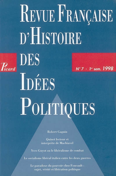 revue française d'histoire des idées politiques, n° 7