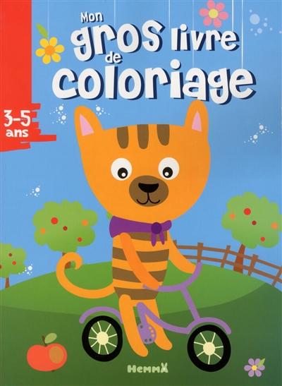 Mon gros livre de coloriage, 3-5 ans : tigre à vélo