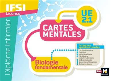 Biologie fondamentale UE 2.1 : cartes mentales : diplôme infirmier, IFSI, licence