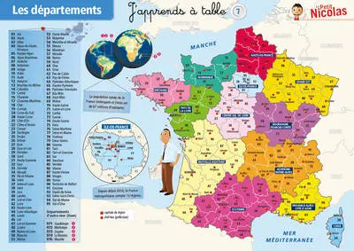 J'apprends à table : le Petit Nicolas. Vol. 7. Les départements, fleuves et reliefs