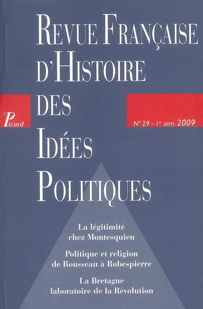 revue française d'histoire des idées politiques, n° 29