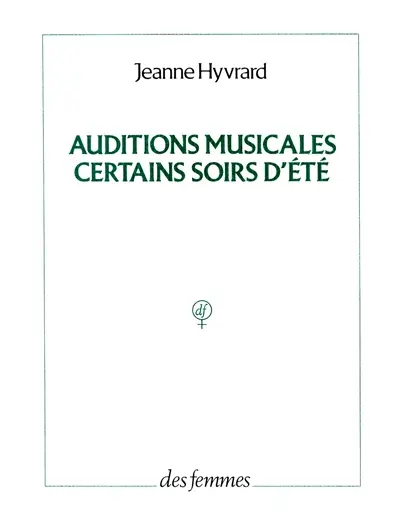 Auditions musicales certains soirs d'été