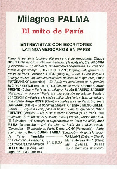 El mito de Paris : entrevistas con escritores latinoamericanos en Paris