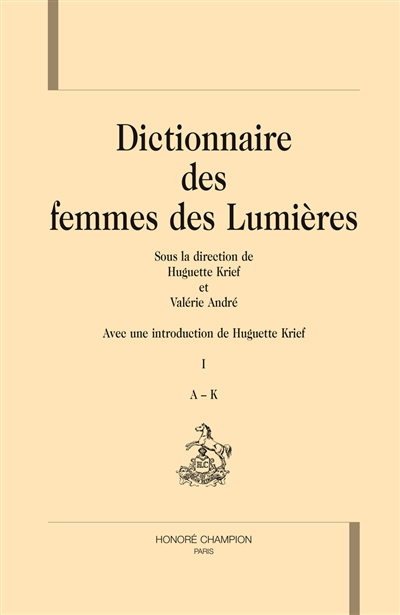 Dictionnaire des femmes des Lumières