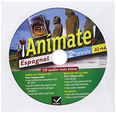 Animate ! espagnol 2e année, A1-A2 : CD audio-ROM élève de remplacement