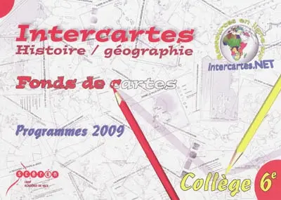 Intercartes histoire géographie collège 6e : fonds de cartes : programmes 2009