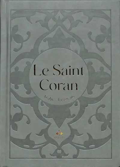 Le saint Coran : arabe-français : couverture cuir cartonné daim gris