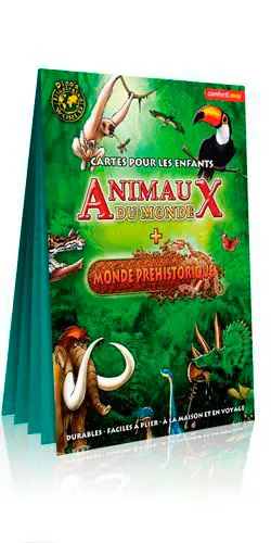 Animaux du monde + monde préhistorique : cartes pour les enfants