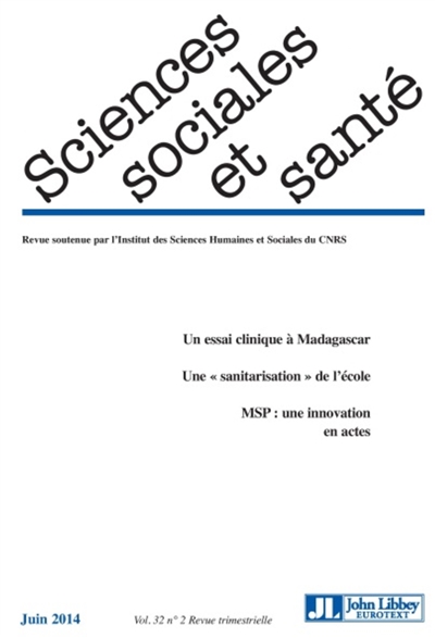 Sciences sociales et santé, n° 2 (2014)