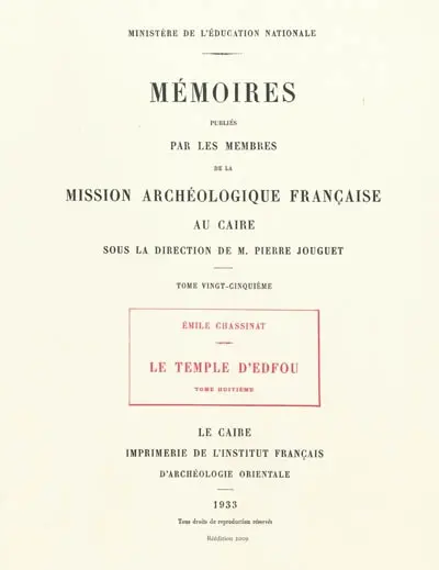 Le temple d'Edfou. Vol. 8