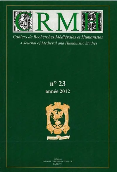 Cahiers de recherches médiévales et humanistes, n° 23