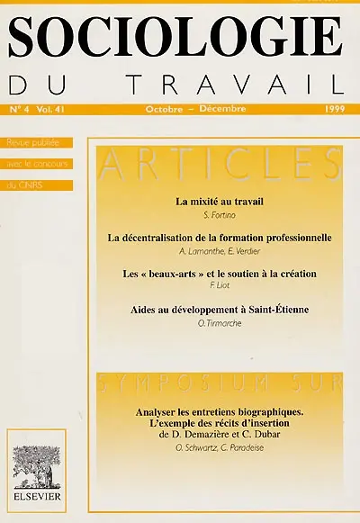 Sociologie du travail, n° 4 (1999)