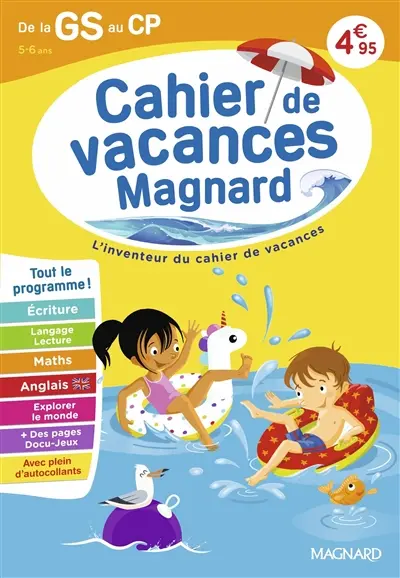 Cahier de vacances Magnard de la GS au CP, 5-6 ans : tout le programme !