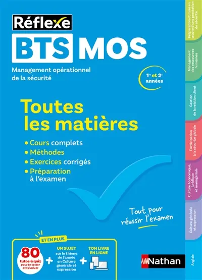 BTS MOS, management opérationnel de la sécurité : toutes les matières