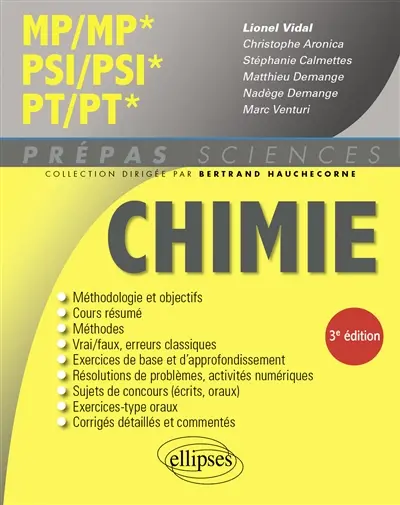 Chimie MP, MP*, PSI, PSI*, PT, PT* Chimie MP, MP*, PSI, PSI*, PT, PT*