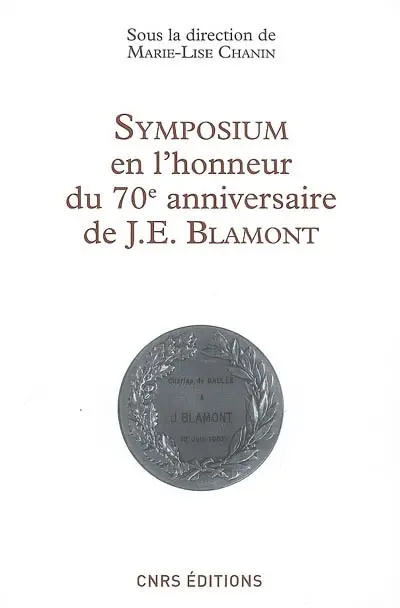 Symposium en l'honneur du 70e anniversaire du professeur J.E. Blamont