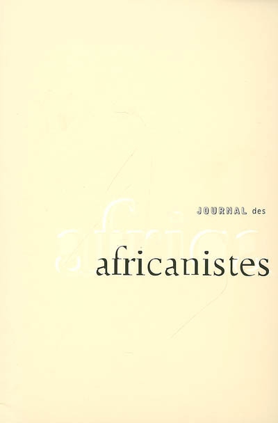 Journal des africanistes, n° 76-2