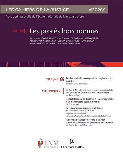 Cahiers de la justice (Les)...
