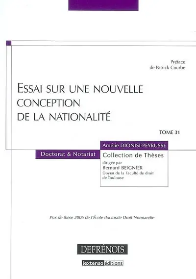Essai sur une nouvelle conception de la nationalité