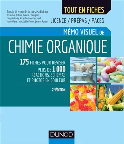 Mémo visuel de chimie organique : 175 fiches pour réviser plus de 1.000 réactions, schémas et photos en couleur