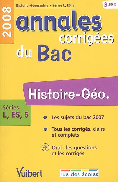Histoire-géo., séries L, ES, S : bac 2008