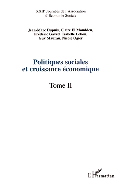 Politiques sociales et croissance économique. Vol. 2