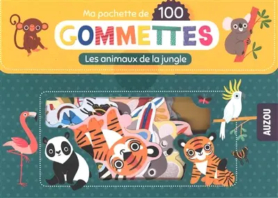 Les animaux de la jungle : ma pochette de 100 gommettes