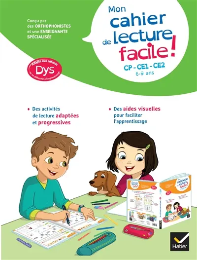 Mon cahier de lecture facile ! CP, CE1, CE2, 6-9 ans : adapté aux enfants dys ou en difficultés d'apprentissage