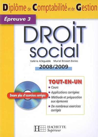 Droit social, épreuve 3 : 2008-2009