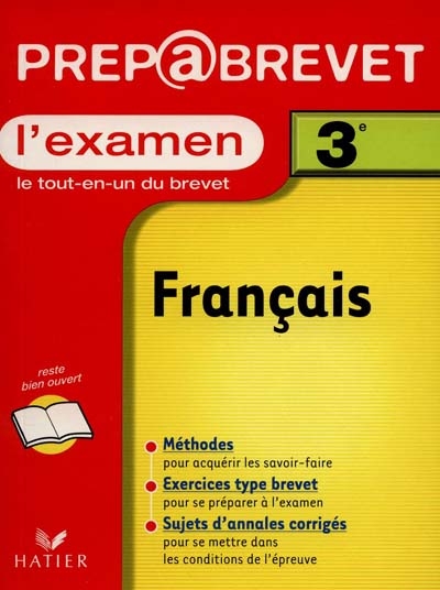 Français, examen, 3e