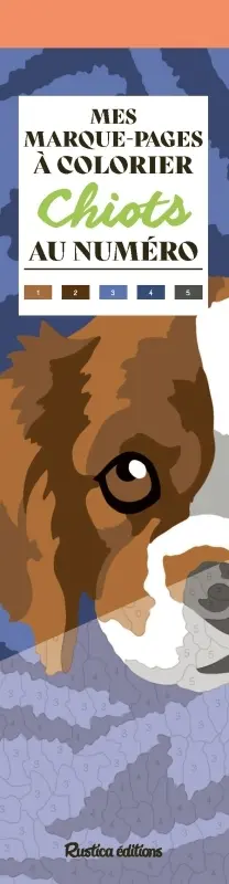 Chiots : mes marque-pages à colorier au numéro