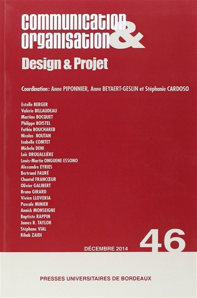 Communication & organisation, n° 46. Design & projet