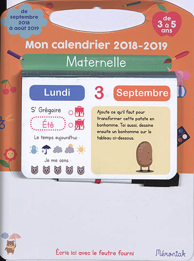 Mon calendrier 2018-2019 : maternelle