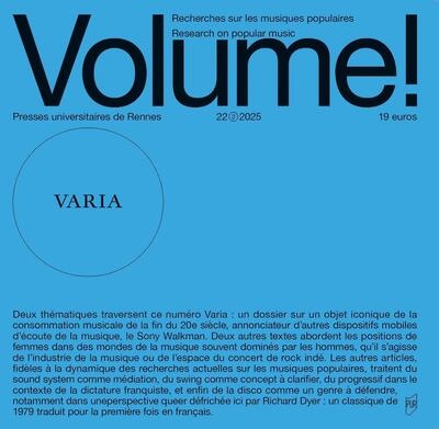 Volume !, n° 22-2. Varia