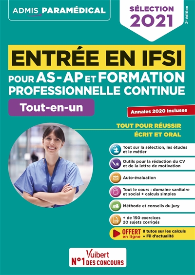 Entrée en IFSI pour AS-AP et formation professionnelle continue : tout-en-un : sélection 2021