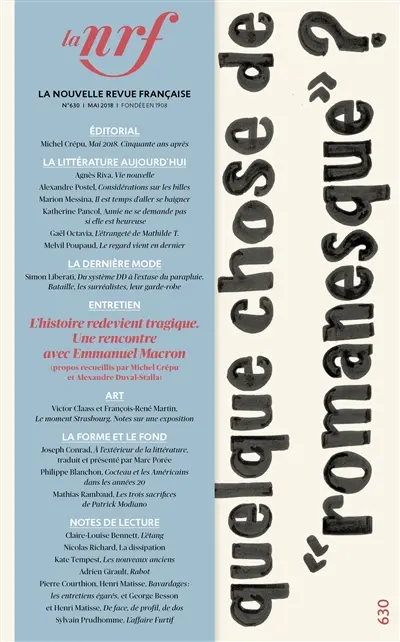 Nouvelle revue française, n° 630