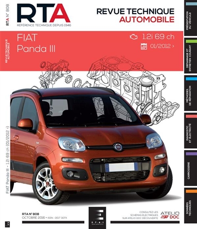 Revue technique automobile, n° 808. Fiat Panda III : 1.2i 69 ch : 01-2012