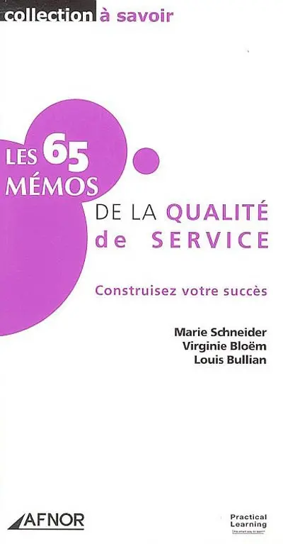 Les 65 mémos de la qualité de service : construisez votre succès