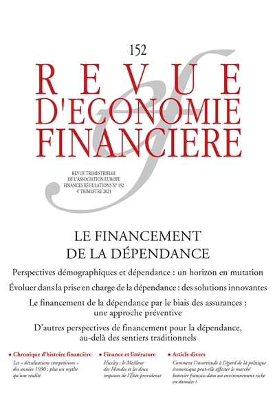 Revue d'économie financière, n° 152. Le financement de la dépendance