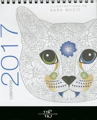 Chat à colorier : calendrier 2017